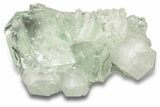 Glass-Clear Green Cubic Fluorite Crystals on Quartz - China #258423-2